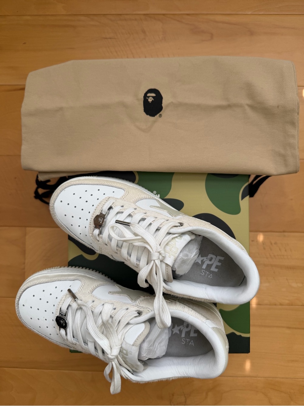 Bape White & Cream STA Low Sneakers